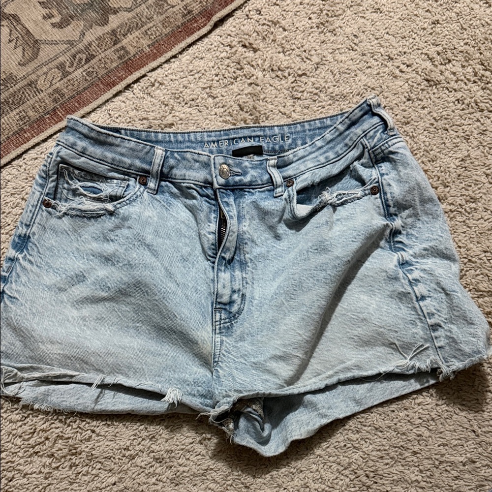 American Eagle Outfitters Women's Faded Blue Jean Shorts